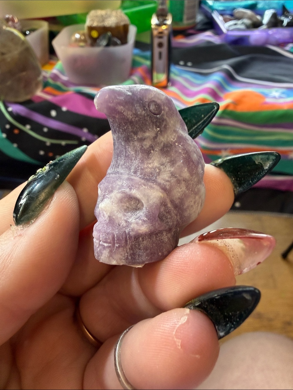 Purple Small mini leopodolite Crystal Ornament - Decorative Figurine
